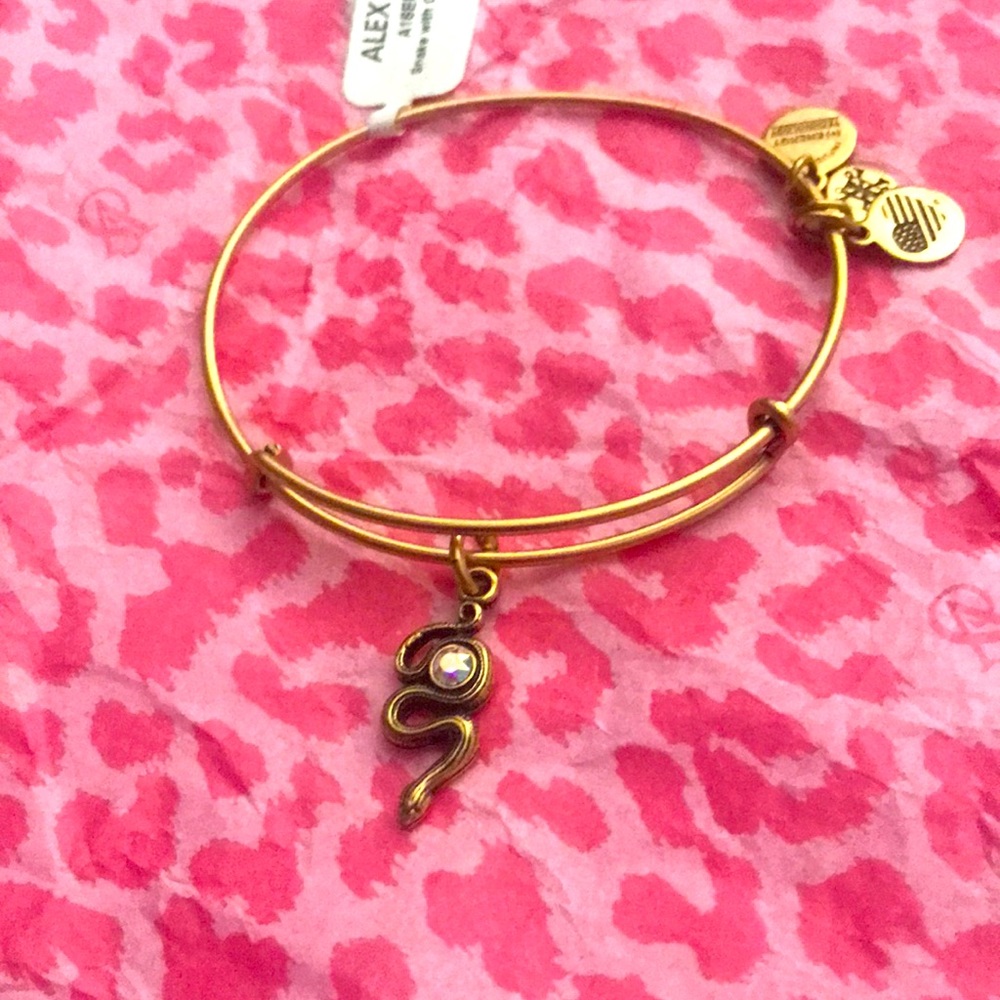 Alex and Ani snake with crystals gold bracelet